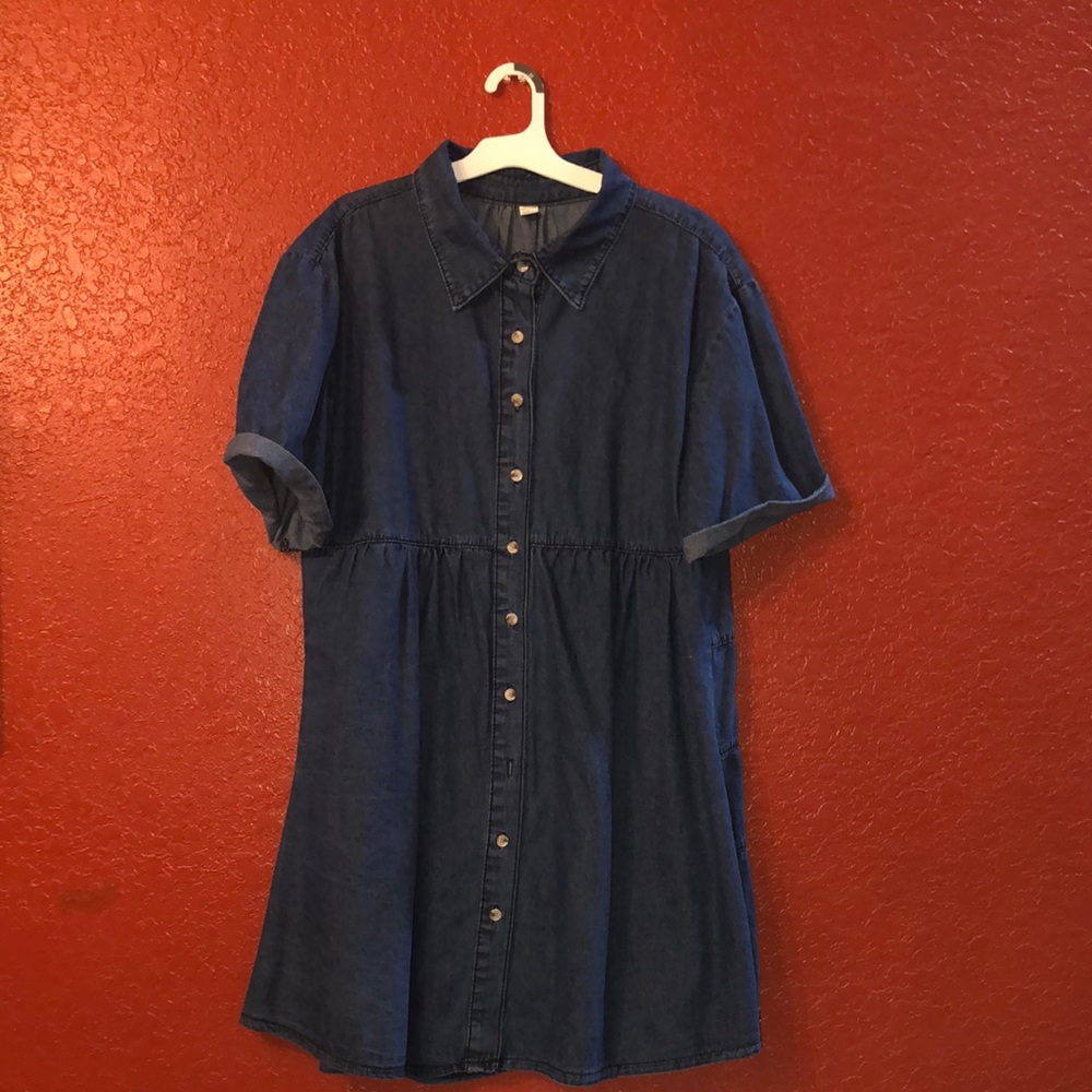 Denim Button-Up Dress